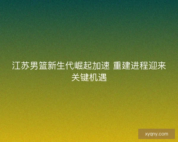 江苏男篮新生代崛起加速 重建进程迎来关键机遇